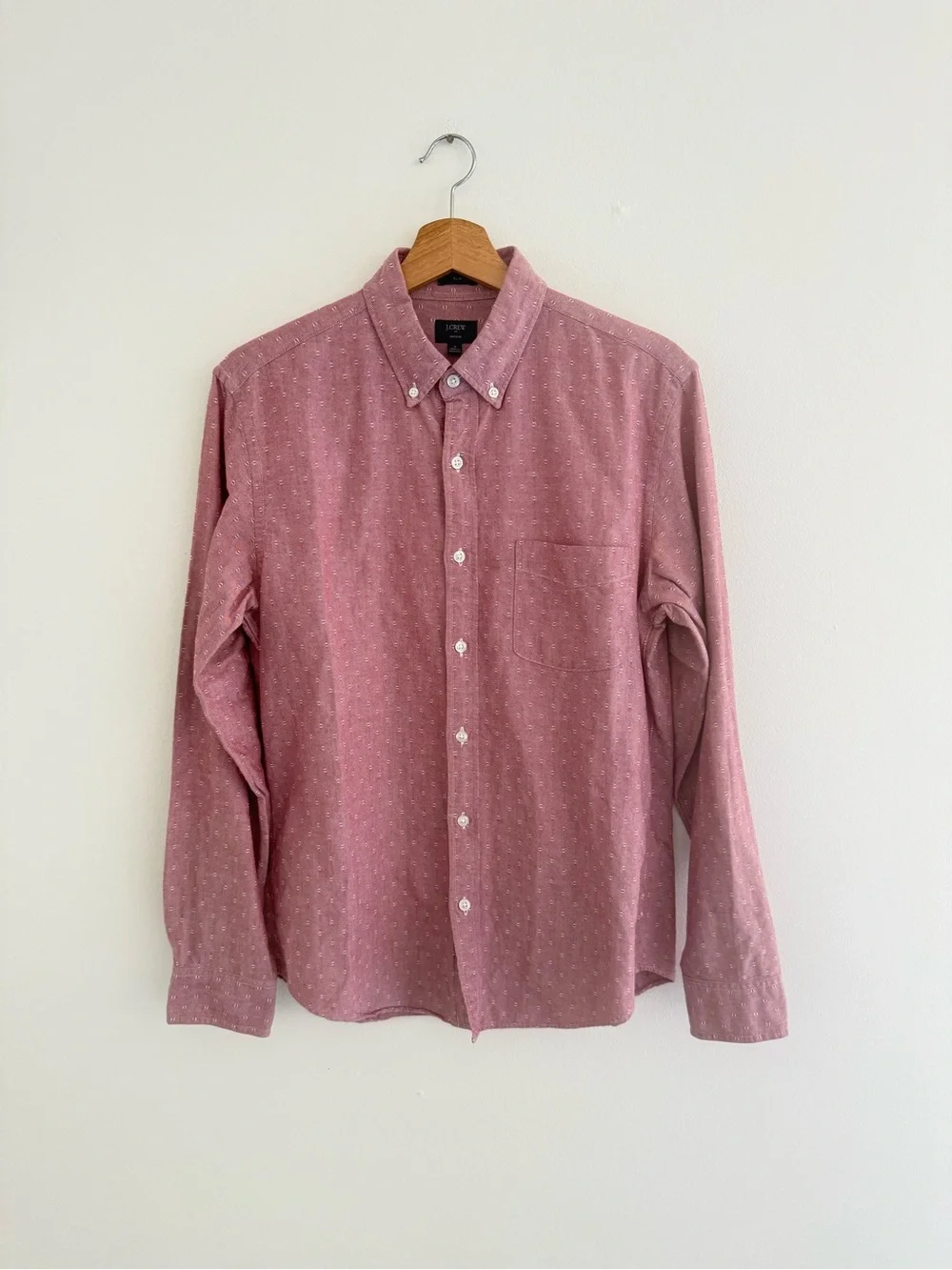 J. Crew Oxford Slim Red Stitched Long Sleeve Button Down Medium